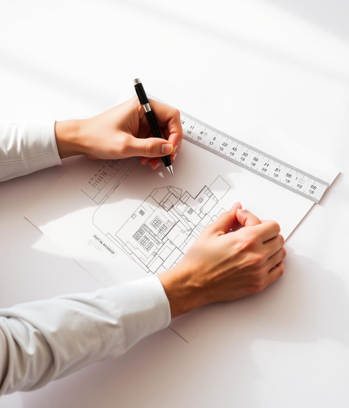 Architect sketching plans